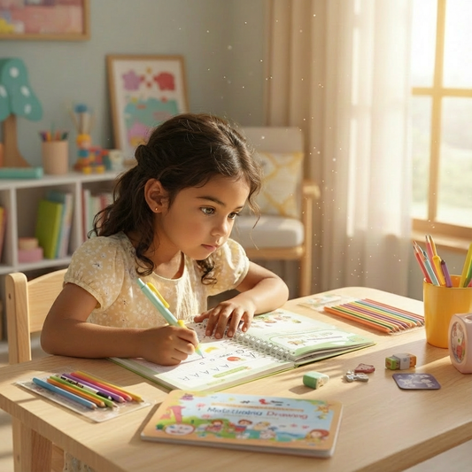 Magical Handwriting Workbooks Handwriting Practice Copybook Aid Magic Pen Reusable Copybook Grooves Template Design for Children Books Suitable for Children's Learning (5)